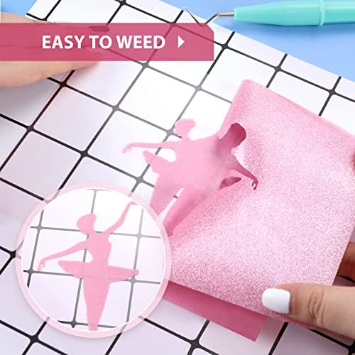 HTVRONT Glitter HTV, 12" x 10ft Pink Glitter HTV Heat Transfer Vinyl