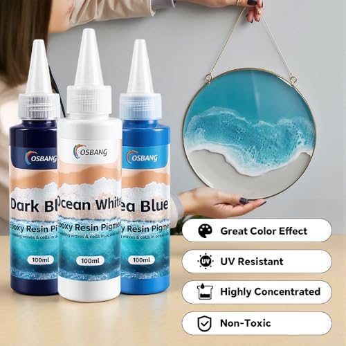 Ocean White Epoxy Resin Pigment 100ml/3.4 fl.oz, High Concentration Liquid Colorant for Resin Art, Ideal for Creating Waves, Cells, and Unique DIY Crafts