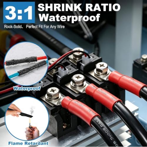 350W Mini Heat Gun Kit with 300pcs Solder Seal Wire Connectors & 3:1 Waterproof Heat Shrink Tubing 2-Temp Max 662°F Portable Hot Air Gun, Electrical Repair Tool Set for Automotive, Marine & DIY Crafts