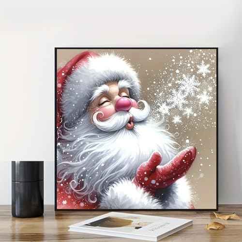 Santa Claus Diamond Art Kits for Adults Beginner, DIY Diamond Art Christmas Diamond Dots Gem Art Crafts with Tools,diamond painting Round Full Drill Funny Crafts for Home Wall Decor&Gift-13.78X13.78in