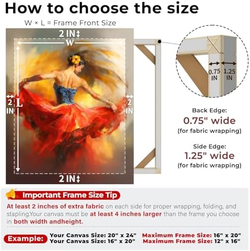 Texas Art DIY Wood Stretcher Bars for Canvas, Solid Wood Frame Kit, Easy to Assemble, Gallery Wrap for Oil Painting, Wall Posters, Customized Wooden Frame Kit for Diamond Painting, White, 30 x 48