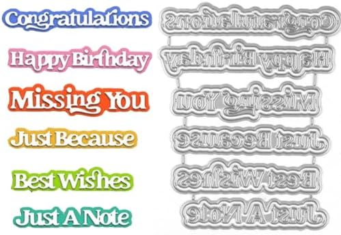 Scrapbooking Die-Cuts, Layer Frame Net Set Metal Cutting Dies for Card Making, Paper Craft Template, Background Embossing Stencils, DIY Album Décor (Congratulations Words-10.7x8.7cm)