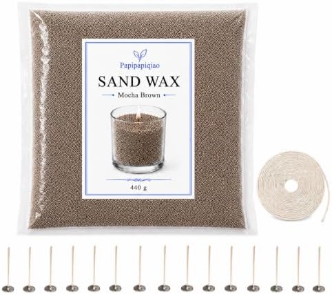 Sand Wax for Candle Making, 440g Refillable Candle Wax Sand,Mocha Brown