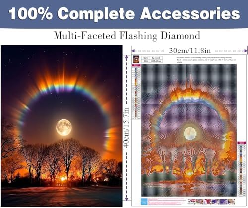 ijbnhd Moon Diamond Art Kits for Adults 12x16 inch