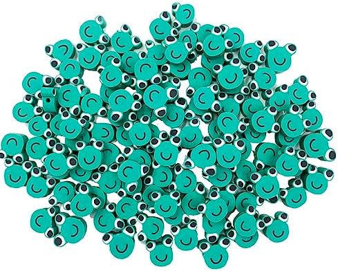 100Pcs Frog Polymer Clay Loose Spacer Beads, 10mm Cute Beads Charms for Women DIY Hair Clip Necklace Bracelet Jewelry Earring Handmade Craft Making