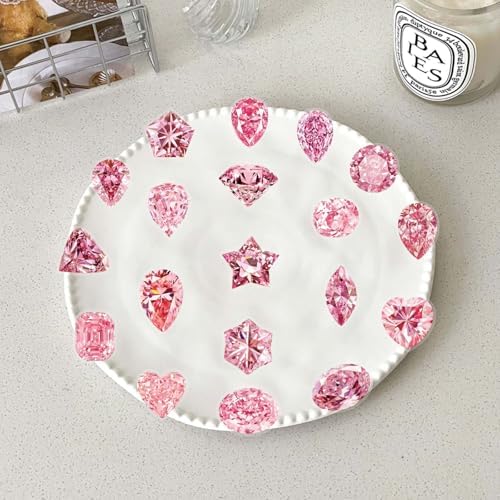 50 Pcs Pink Diamond Stickers Waterproof Aesthetic for Scrapbooking