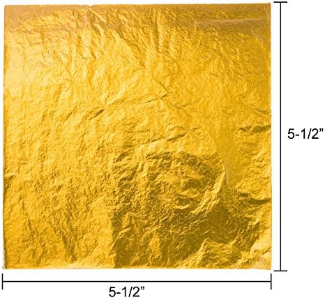Paxcoo 300 Gold Leaf Sheets for Resin, Gold Foil Flakes Metallic Leaf for Resin Jewelry Making, Nail Art, Slime, and Gilding Crafts (Gold, Silver, Rose Gold Color 5.5 by 5.5 Inches)