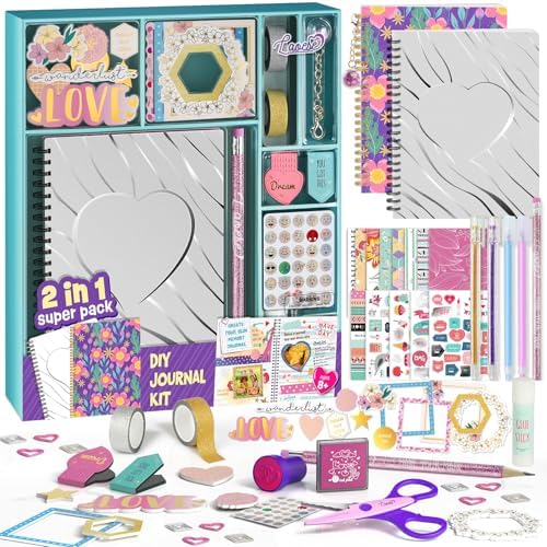 DIY Journal Kit for Girls Ages 8+, Stationery Set for Teen Tween Girl Gift