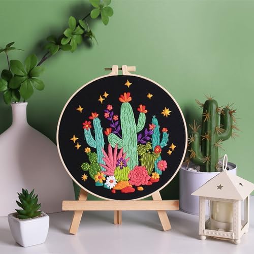 Louise Maelys Cactus Embroidery Kit, Cross Stitch Kit for Beginner Adults