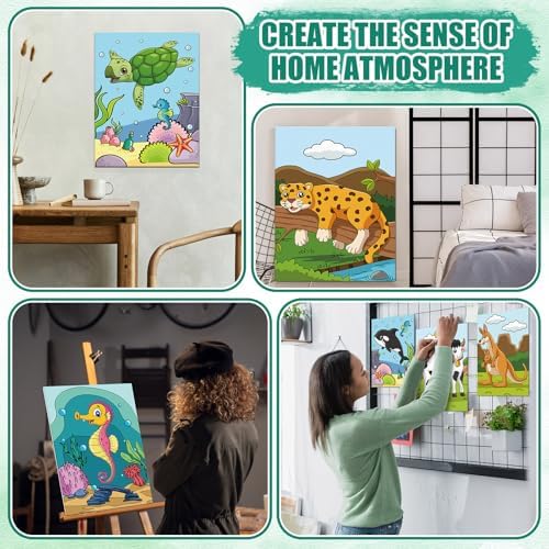 Sherr 140 Pcs 20 Set Pre Drawn Canvas Painting Kit, Animal