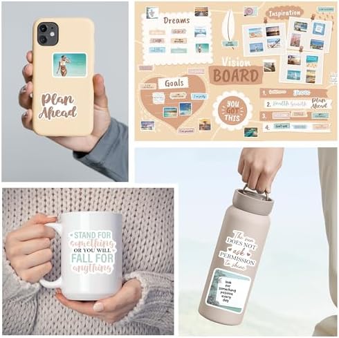 50 Pcs Aesthetic Self-Growth Vinyl Stickers