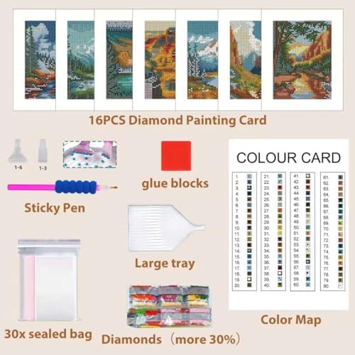 National Park Small Diamond Art Kits for Adults, 12 Pcs , 6.7x8.3 Inch