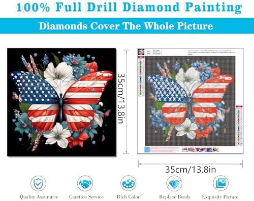 Diamond Art Kits for Adults Independence Day Diamond Painting Kit 14x14in