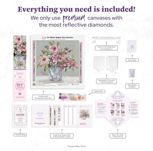 DIAMOND ART CLUB Blushing Blossoms Diamond Art Kits for Adults