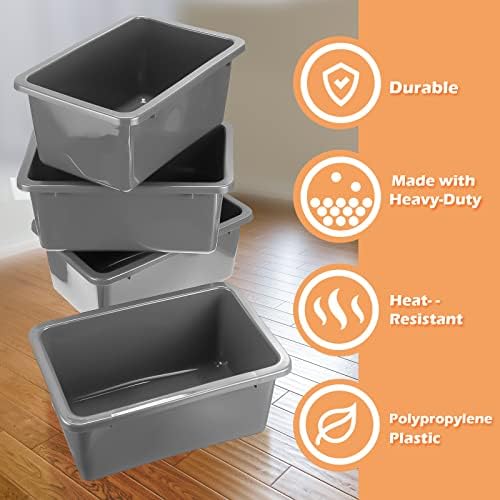 Tuanse 12 Pack Small Cubby Bins Plastic Storage Container for Toy,Gray
