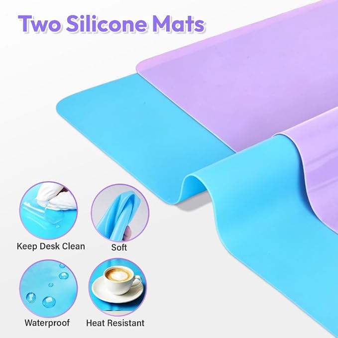HeyClear Silicone Measuring Cups Kit for Epoxy Resin 600&100ml Mixing Cups