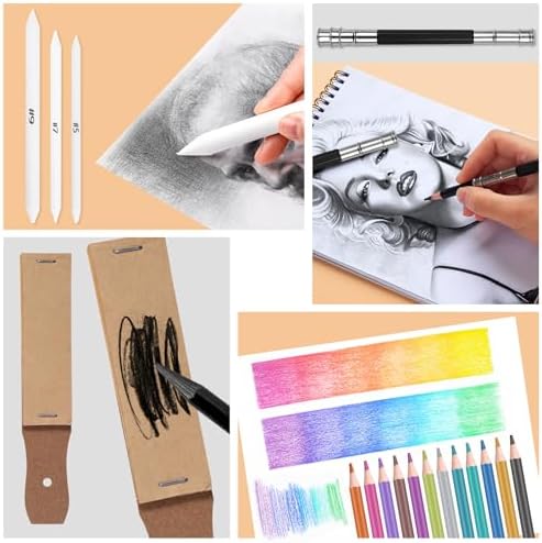 Vobou 72pcs Colored Drawing Pencils Kit Sketching, Graphite Pencils With Convenient Case, School Art Supplies Gift for Artists Adults Beginner, Ideal for Shading, Blending,Art Supplies Set