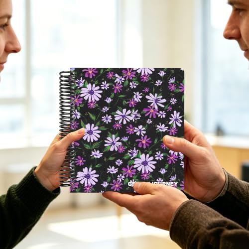 Hardcover Sketchbook,7.2" x 8.3" Spiral Bound Drawing Pad,Lavender Daisy