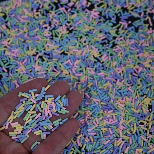 LIKETURE Fake Sprinkles 110G Non-edible Polymer Clay Sprinkles Fake Candy Sprinkles Slime Sprinkles Faux Sprinkles for Resin Slime Add Ins Plastic Sprinkle Nail Art Shaker Card Filler (Light Yellow)