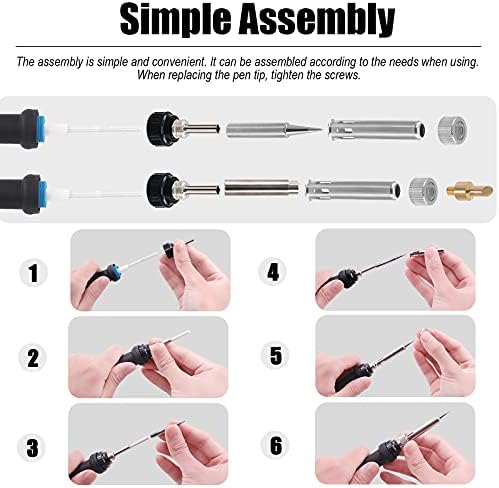 172Pcs Wood Burning Kit, Professional Adjustable Temperature Pyrography Wood-Burning Pen with Soldering Iron Tips, Woodburning Tool Accessories for Embossing Carving Soldering