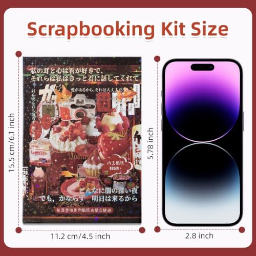 Uideyvi Japanese Comic Style Sticker Scrapbooking Supplies for Junk Journal, 45 Sheets Stickers TZ013008