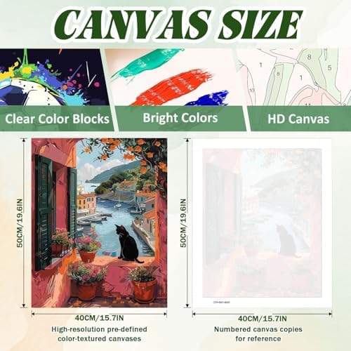 ICYANART Landscape Paint by Numbers Kit for Adults, Paint by Number Kits | Landscape Paint by Number for Adults Beginners, Acrylic Painting by Numbers, Easy Number Painting 16x20 In