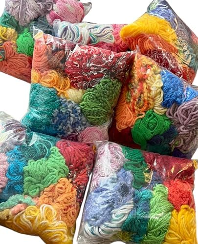 200 yrds 20 Colors Fiber for Embellishments Assorted Novelty Yarn, 10 yrds per Color (mix1) 6 oz