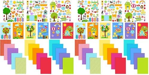 Outus 15 Pcs Card Making Kits for Kids, Handmade DIY Greeting Cards | Thank You Cards Gifts with Blank Cards, Envelopes, Stickers for Boys Girls Birthday Thanksgiving Christmas Party Crafts