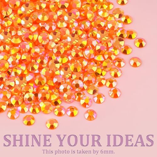 TINKRSTUFF Resin Jelly Rhinestones for Crafting with B7000 Jewelry Glue, 2 Boxes Orange AB Flatback Crystals with 3Pcs 10ml Glue, Bedazzling Non Hotfix Gems for DIY Tumblers Clothing Shoes Manicure