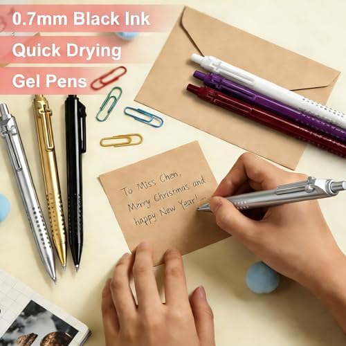 6 Pack Bible Journaling Gel Pens, 0.7mm Black Ink Retractable
