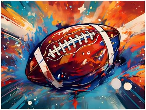 AUKELHJ Football Diamond Art Kits for Adults, Diamond Painting, 12x16 Inch