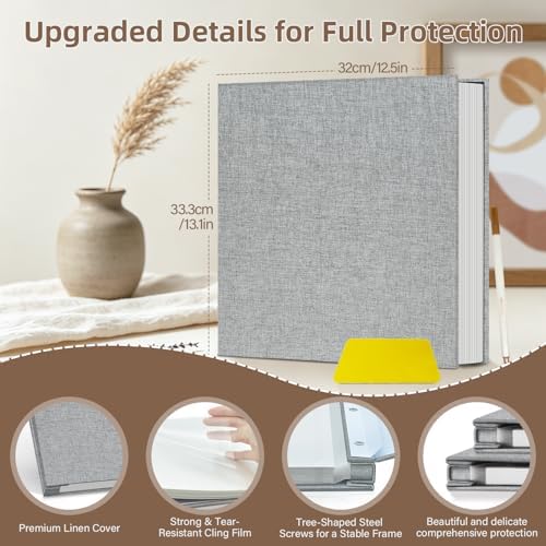 Popotop Photo Album Self Adhesive Scrapbook Album for 4x6 5x7 8x10 Pictures DIY Photo Book as Scrapbooking Supplies Kits, Birthday Gifts for Women Mom Wedding Baby Family Travel