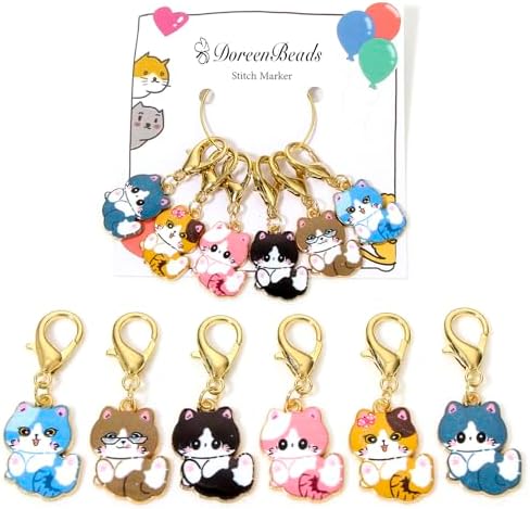 DoreenBeads Stitch Markers for Crocheting and Knitting, Alloy Enamel Crochet Marker