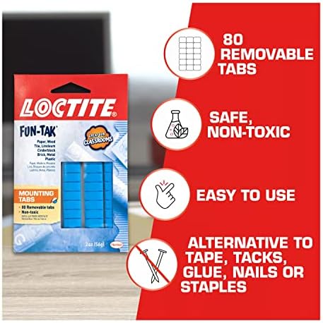 Loctite Fun-Tak Mounting Tabs, 2 oz, Blue (12-Pack)