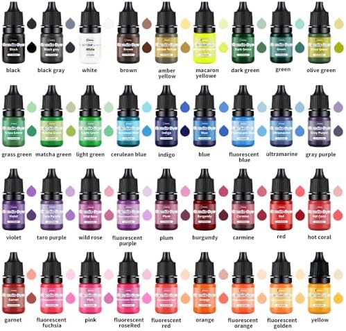 Candle Dye - 36 Colors Highly Concentrated Liquid Wax Dye for Candle Making, Vibrant Oil-Based Candle Color for Soy Wax, Paraffin, Gel Wax