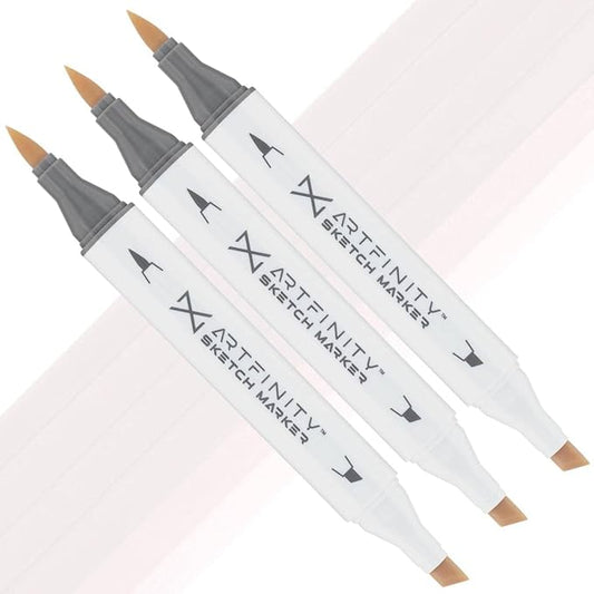 Artfinity Sketch Markers - Set of 3 - Pink Beryl RV9-0, Vibrant, Professional, Dye-Based Alcohol Markers for Artists, Drawing, Travel, & More