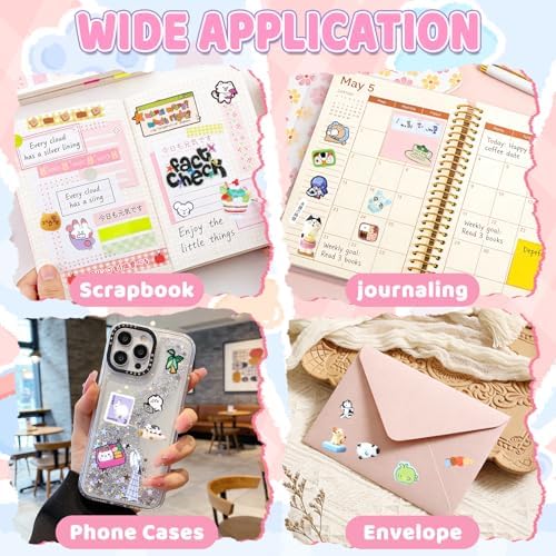50 Sheets Japanese Sticker Book Manga 1200+ Scrapbook Stickers Kawaii Korean Decor Stickers Junk Journal Supplies for Journaling Scrapbooking Cute Decor Sticker for Kids Adult DIY Cosmtic Books-A