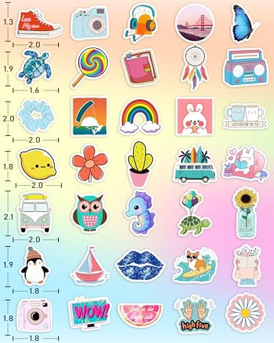 300 Pcs/Pack Water Bottle Stickers for Kids, Cute Vinyl Waterproof Stickers | Party Favors for Girls Teens, Back to School Supplies Gifts, Classroom Prizes, Goodie Bag Stuffers, Teacher Classroom Supplie