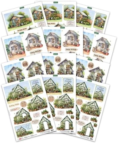 Katy Sue Die Cut Decoupage – Gardener's Choice (Pack of 12) – Garden Themed Designs for Layered Card Making – Premium 150gsm Paper – UK Made Card Making