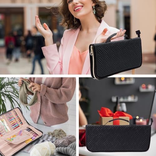 MYBAGZING Knitting Needles Case (Up to 14 Inches) - Organizer for Knitting and Crochet Accessories - Empty Hook Case