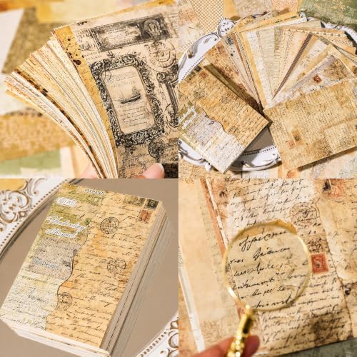160 Sheets Vintage Scrapbook Paper Pack, Lightweight Decorative Paper Unique Designs, Junk Journal Supplies for Scrapbooking, Journaling, Decoupage, Collage, Card Making and DIY Crafts