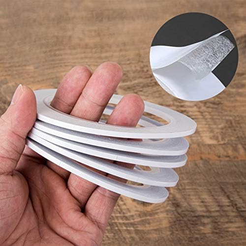 Kesote 5 Rolls Double Sided Tape for Crafts Scrapbooking, 1/8" Thin Double Sided Adhesive Tape, 82Ft Per Roll