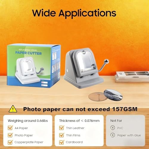 Fridge Magnet Paper Cutter, 2.28 Inches/ 58 mm Round Button Cutter Die Cutter, Light-Duty Paper Card Cutter Punch for Cards, Badges, Cartoon Buckles, Photo Frames (Plastic, 58mm Round)