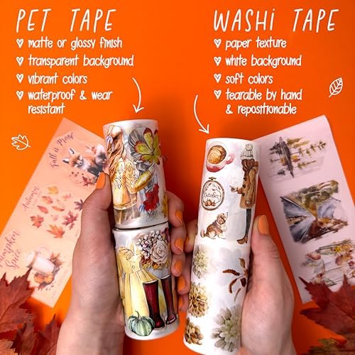 Fall Washi Tapes + PET Tapes for Scrapbooking | Fall Journaling Supplies