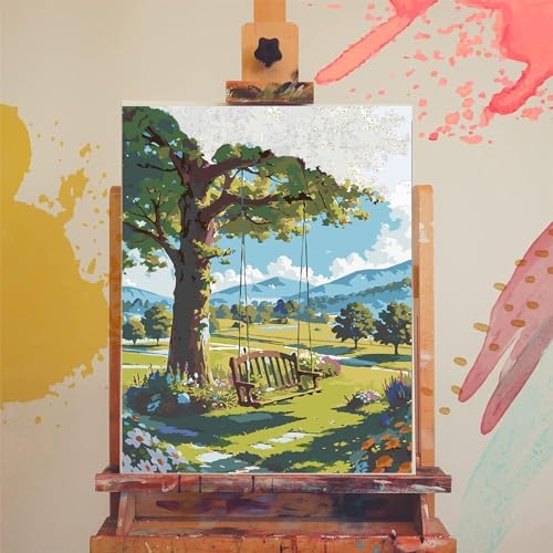 Landscape Paint by Numbers for Adults - Scenery Paint by Number on Canvas