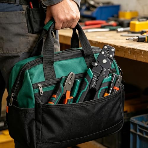smseace Wire Crimping tool Wire crimper,stripper and cutter for insulated/Bare/Heat Shrink connectors(22-10 AWG) Multifunctional stripping crimping pliers (No connector included)