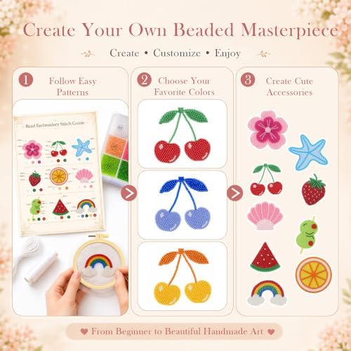 LYDZTION 11600Pcs Bead Embroidery Kit for Beginners DIY Craft with Tools