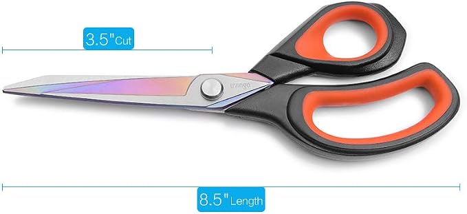 LIVINGO Fabric Scissors 8.5" Tailor Sewing Shears Professional | Forged Stainless Steel Blade, Titanium Coating, Comfortable Handle, Sewing Quilting Craft Materials