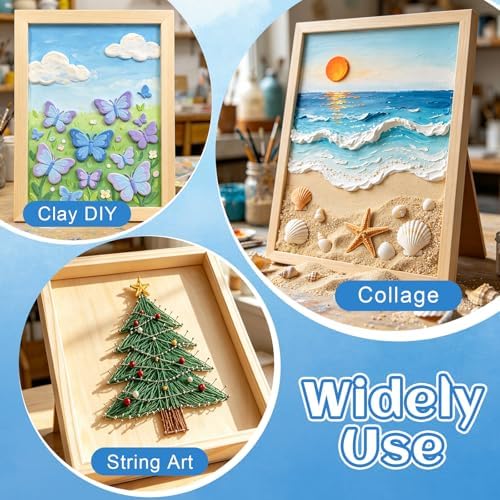 ESRICH 12x16 Inch Wood Panels for Painting, 2 Pack Craft Wood Canvas Boards, Blank Unfinished Wooden Art Board for DIY Art Creations Such as Painting, Acrylic Pouring, Resin, Burning, Collage, etc.