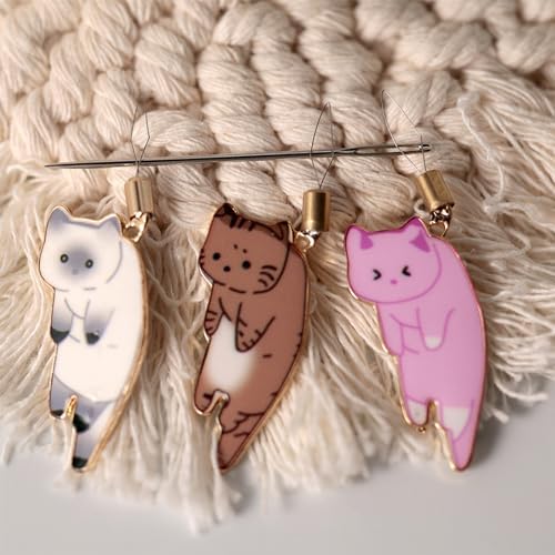 AUNVITO Cat Needle Threader, 6Pcs Adorable Mini Cat Threader, Clothing Embroidery Accessories, DIY Gadget for Sewing Crafting